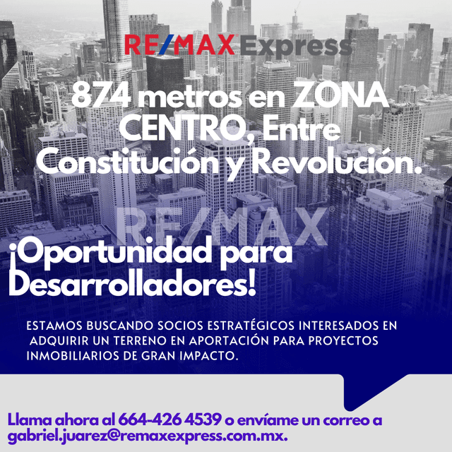 TERRENO ¡Oportunidad única en la **Zona Centro de Tijuana**! 