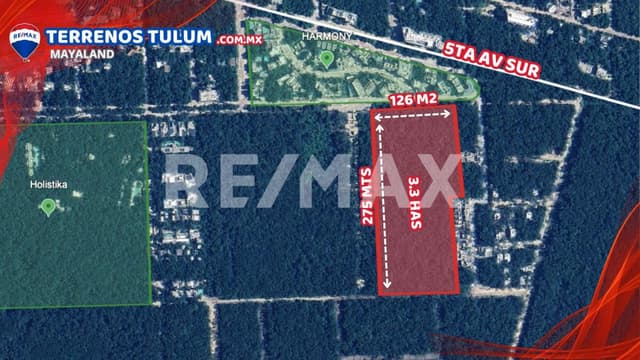 En venta: Terreno estratégico de 3.3 hectáreas en la exclusiva zona Holistika, Tulum