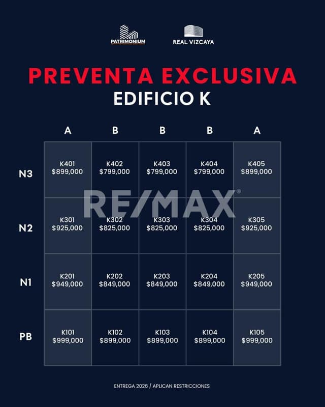 En nivel 2 modelo A Departamento en Preventa en Torre Real Vizcaya