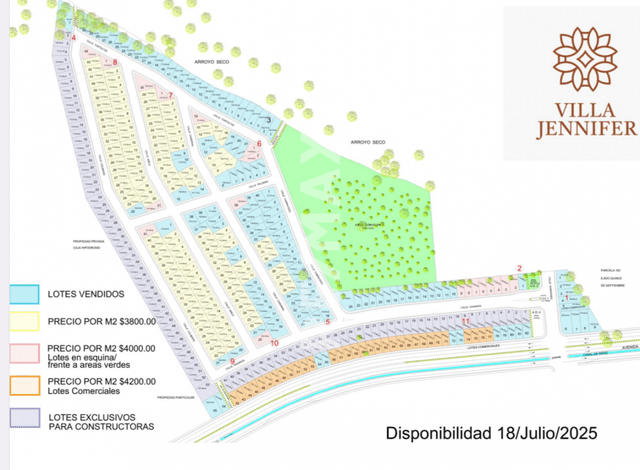 VILLA JENNIFER venta de TERRENOS