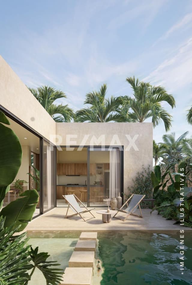 Residencia en preventa de una planta con Alberca en Privada en Conkal – Entrega en 6 meses