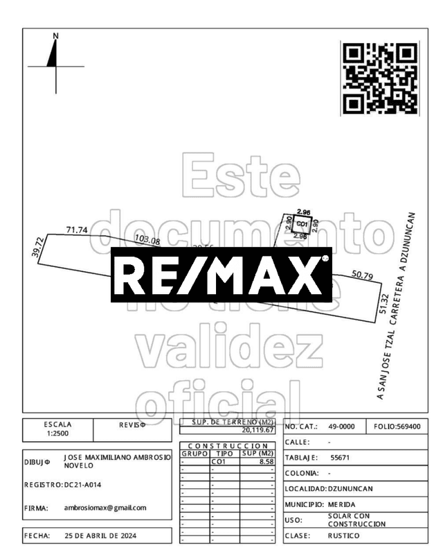 Amplio terreno a pie de carretera en Dzununcan