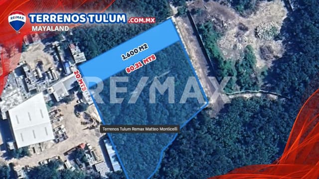 OPORTUNIDAD TERRENO DE 1600 M2 A SOLO 600 MTS DEL CENTRO COMERCIAL DE TULUM