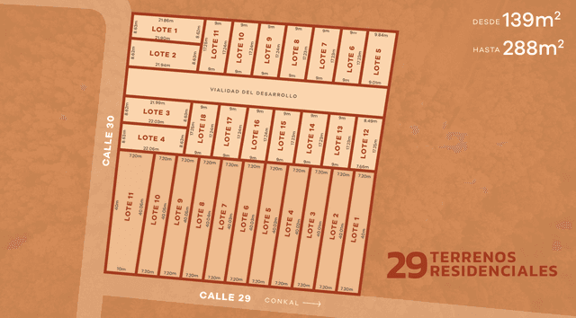 Venta de Terreno Urbanizado de 155.12 m2 en Conkal