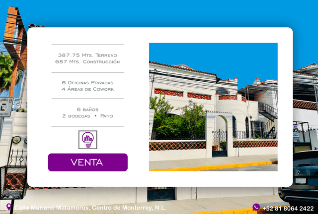 OFICINAS EN VENTA CENTRO DE MONTERREY