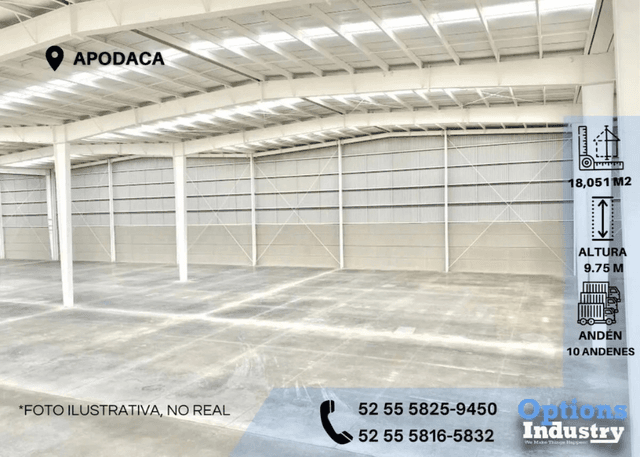 Espacio industrial en renta en Apodaca