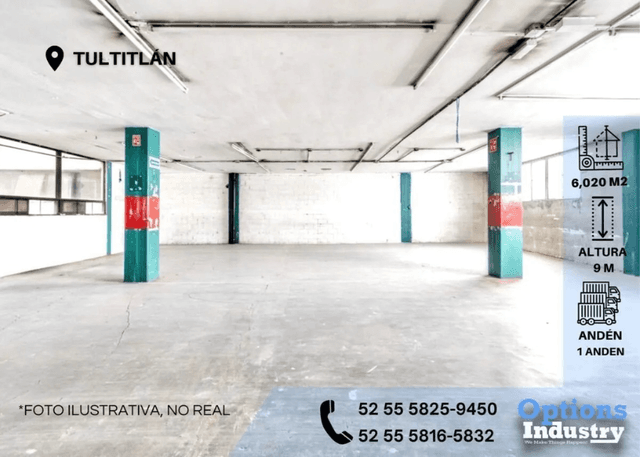 Alquiler de bodega industrial ubicada en Tultitlán