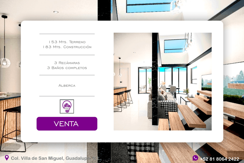 CASA EN VENTA EN VILLA DE SAN MIGUEL