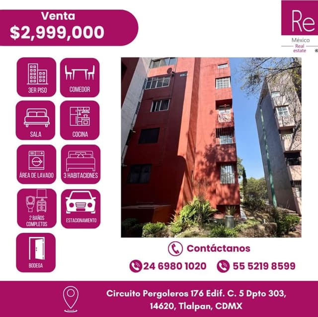 Venta de departamento, Tlalpan ISSFAM