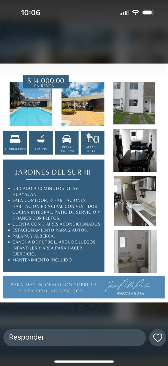 Renta en Jardines del Sur III
