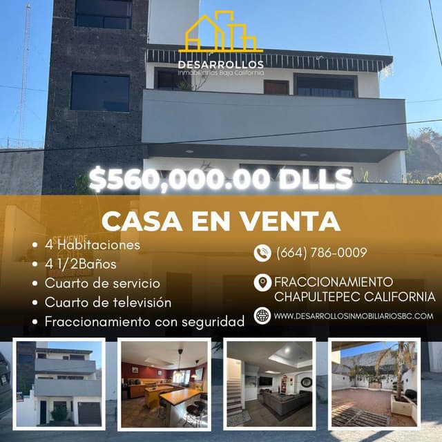 Casa en venta en Fraccionamiento Chapultepec California, Tijuana!