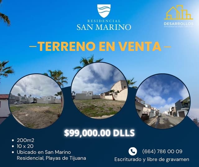 Terreno En San Marino, Playas de Tijuana