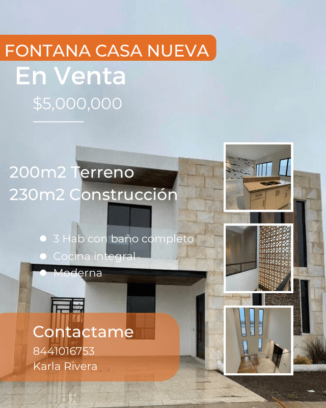 Casa nueva Valle Fontana Fraccionamiento privado al norte de Saltillo