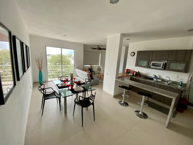 Se renta departamento amueblado en Residencial Habitalia Cancún