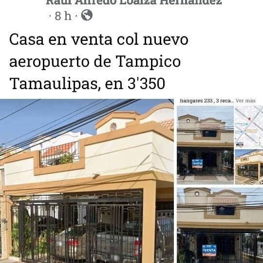Venta de casa col nuevo aeropuerto Tampico Tam