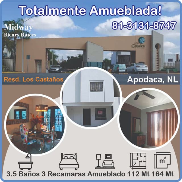Totalmente Amueblada Los Castaños Apodaca NL