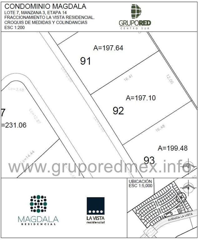 Lote 92, dentro de Fraccionamiento La Vista Residencial, Condominio Magdala, Excelente ubicación