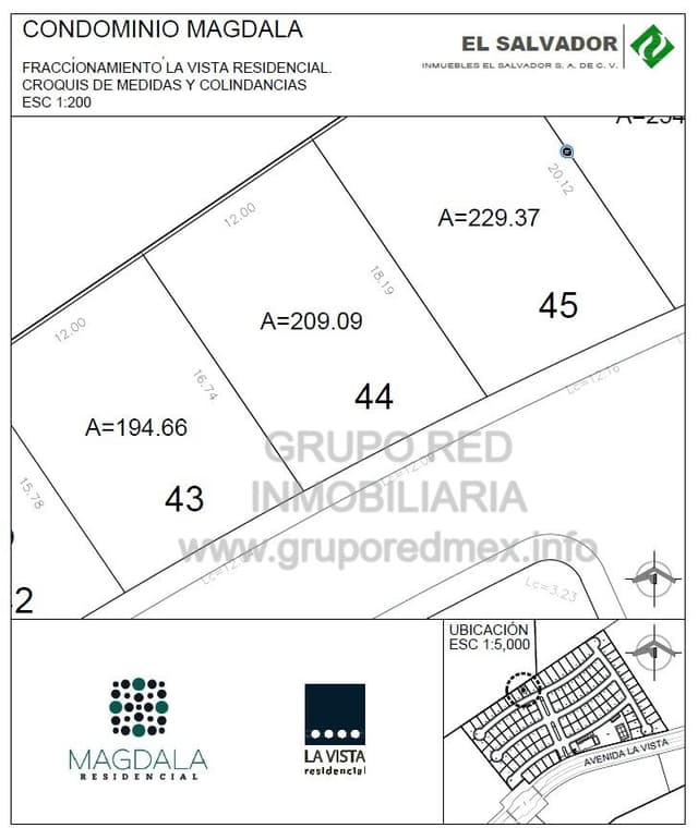 Lote 44, dentro de Fraccionamiento La Vista Residencial, Condominio Magdala, Excelente ubicación