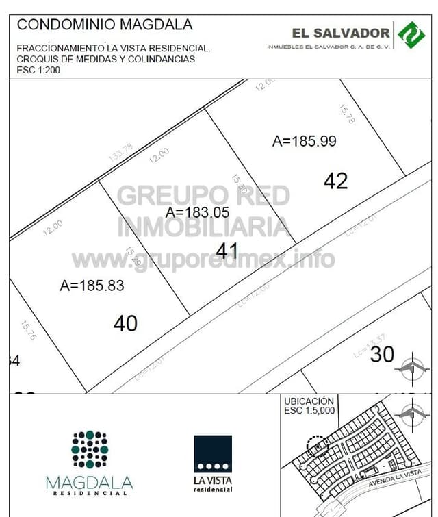 Lote 41, dentro de Fraccionamiento La Vista Residencial, Condominio Magdala, Excelente ubicación