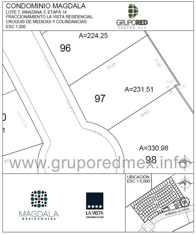 Lote 97, dentro de Fraccionamiento La Vista Residencial, Condominio Magdala, Excelente ubicación