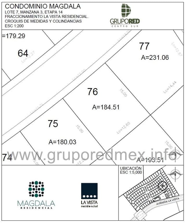 Lote 76, dentro de Fraccionamiento La Vista Residencial, Condominio Magdala, Excelente ubicación