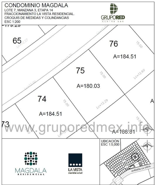 Lote 75, dentro de Fraccionamiento La Vista Residencial, Condominio Magdala, Excelente ubicación