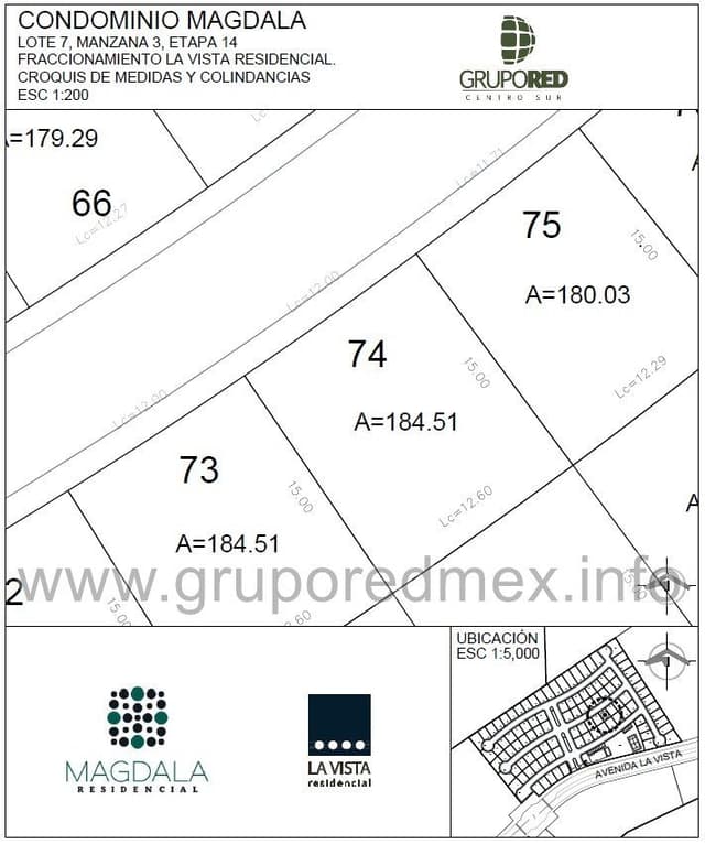 Lote 74, dentro de Fraccionamiento La Vista Residencial, Condominio Magdala, Excelente ubicación