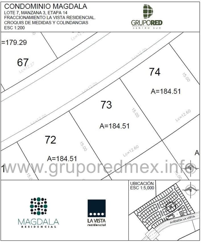 Lote 73, dentro de Fraccionamiento La Vista Residencial, Condominio Magdala, Excelente ubicación
