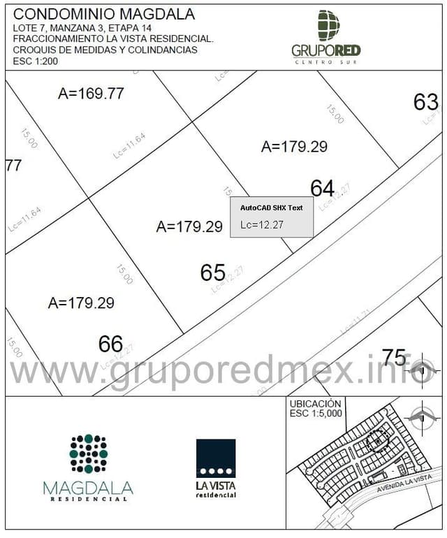 Lote 65, dentro de Fraccionamiento La Vista Residencial, Condominio Magdala, Excelente ubicación