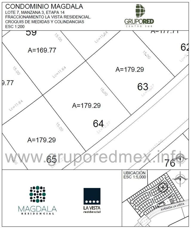 Lote 64, dentro de Fraccionamiento La Vista Residencial, Condominio Magdala, Excelente ubicación