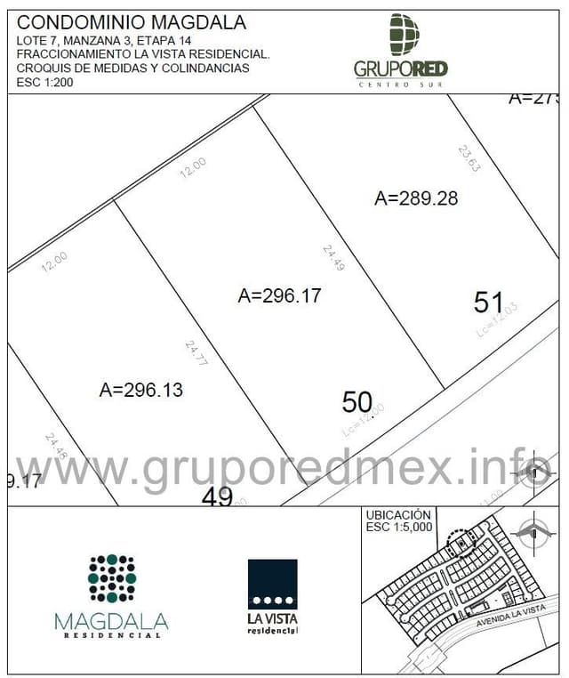 Lote 50, dentro de Fraccionamiento La Vista Residencial, Condominio Magdala, Excelente ubicación