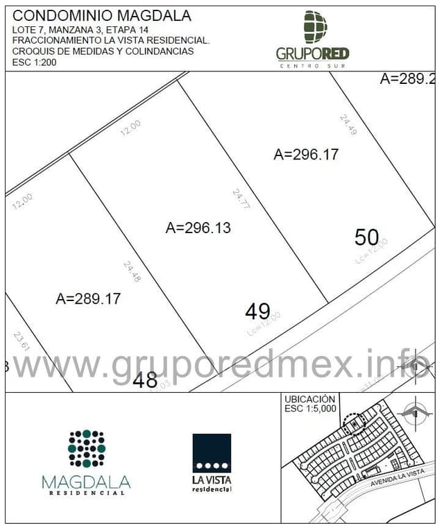 Lote 49, dentro de Fraccionamiento La Vista Residencial, Condominio Magdala, Excelente ubicación