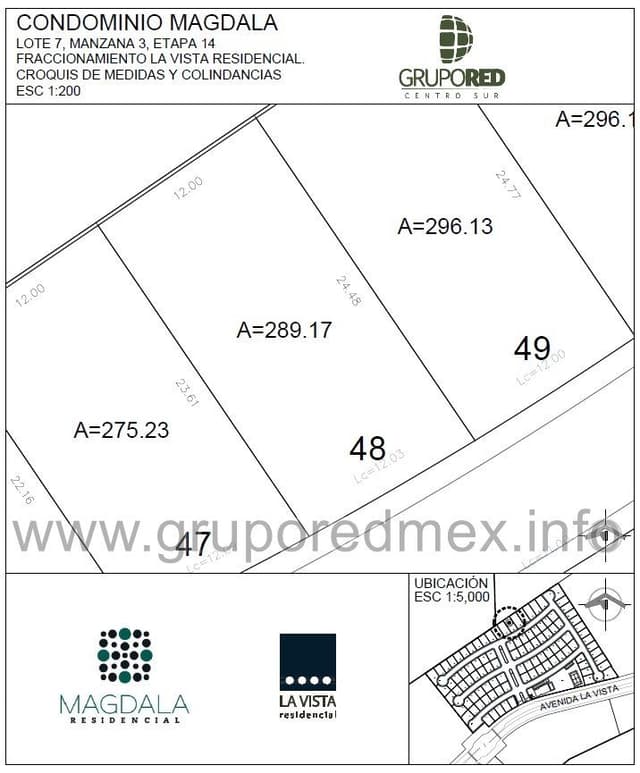 Lote 48, dentro de Fraccionamiento La Vista Residencial, Condominio Magdala, Excelente ubicación
