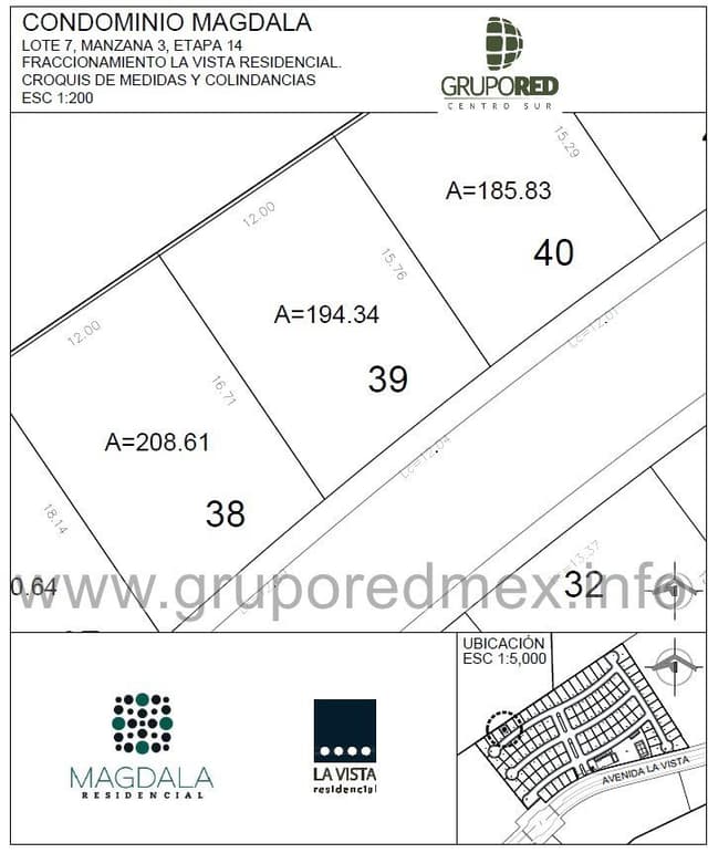 Lote 40, dentro de Fraccionamiento La Vista Residencial, Condominio Magdala, Excelente ubicación