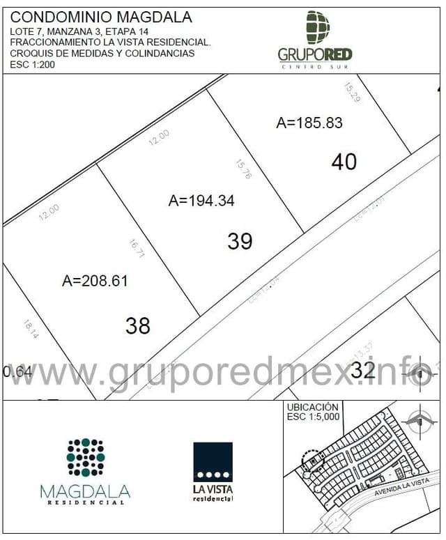 Lote 39, dentro de Fraccionamiento La Vista Residencial, Condominio Magdala, Excelente ubicación