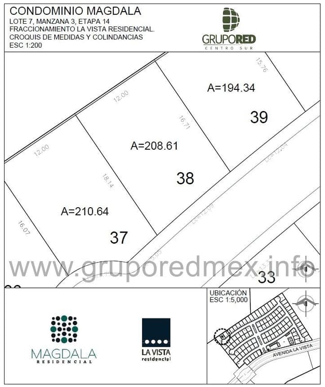 Lote 37, dentro de Fraccionamiento La Vista Residencial, Condominio Magdala, Excelente ubicación