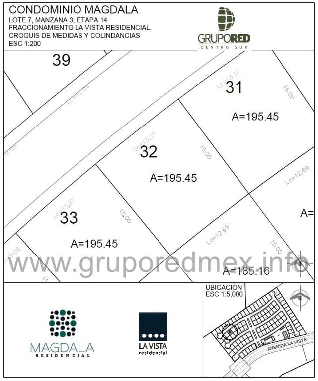 Lote 32, dentro de Fraccionamiento La Vista Residencial, Condominio Magdala, Excelente ubicación