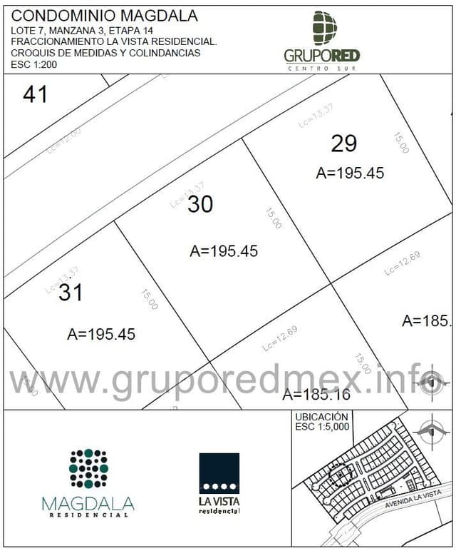 Lote 30, dentro de Fraccionamiento La Vista Residencial, Condominio Magdala, Excelente ubicación