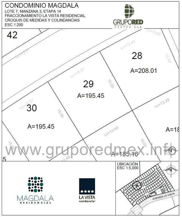 Lote 29, dentro de Fraccionamiento La Vista Residencial, Condominio Magdala, Excelente ubicación