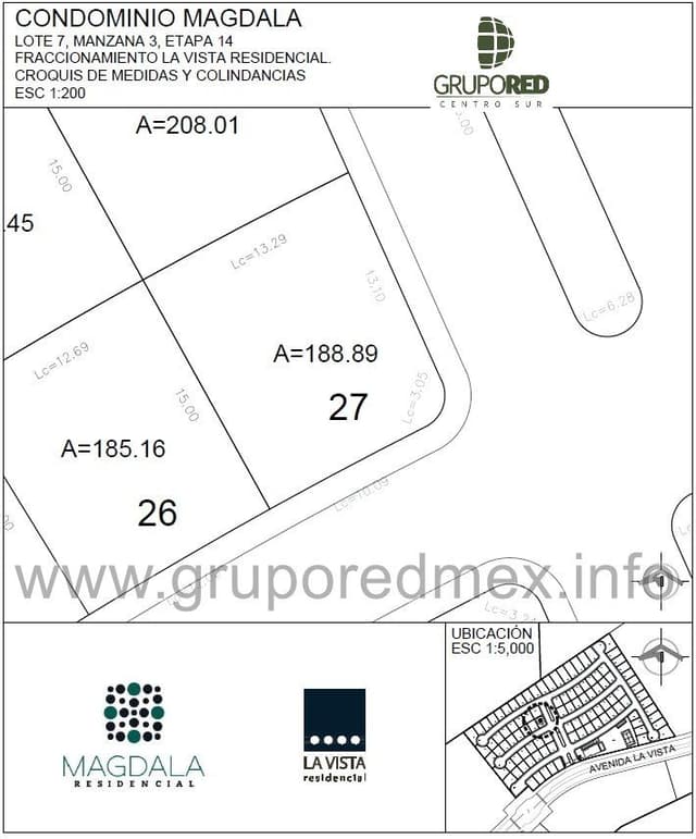 Lote 27, dentro de Fraccionamiento La Vista Residencial, Condominio Magdala, Excelente ubicación