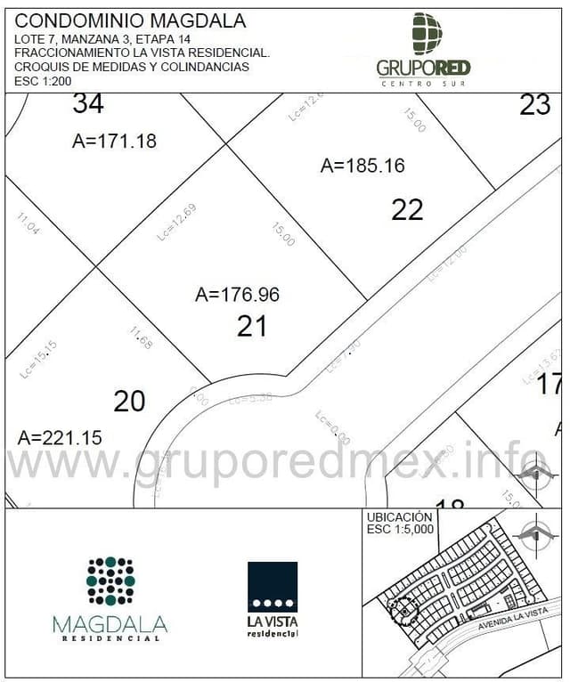 Lote 21, dentro de Fraccionamiento La Vista Residencial, Condominio Magdala, Excelente ubicación