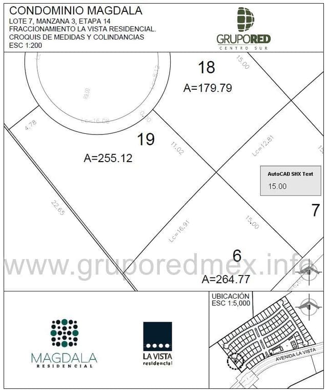 Lote 19 en equina, dentro de Fraccionamiento La Vista Residencial, Condominio Magdala, Excelente ubicación