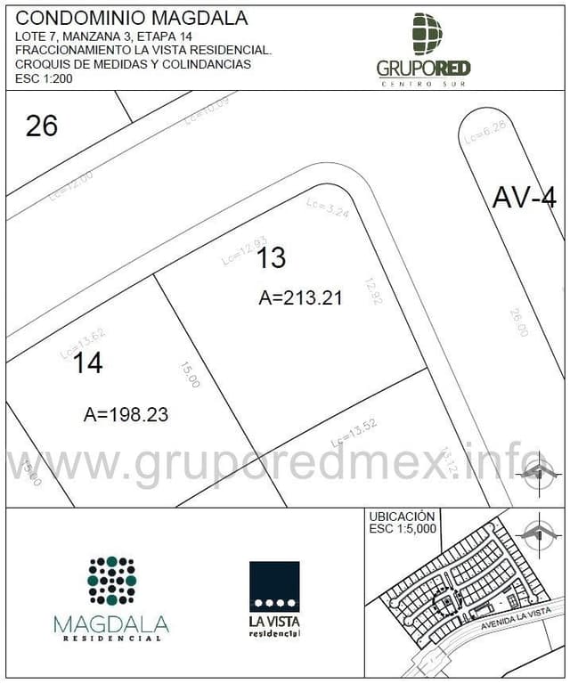 Lote 13 en esquina, dentro de Fraccionamiento La Vista Residencial, Condominio Magdala, Excelente ubicación