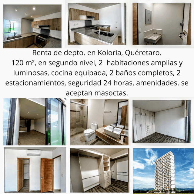 Depa con amenidades premium y seguridad 24/7, pet friendly en Koloria, Querétaro