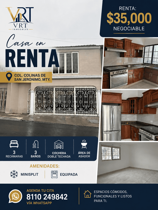 Residencia en Renta colinas. Colinas de San Jeronimo en Mty