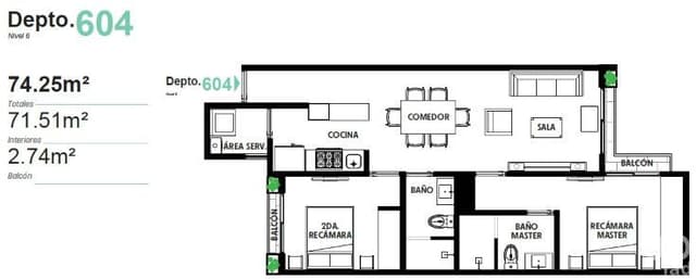 Departamento en Venta 74.25 m² con balcón, Cuauhtémoc ¡Listo para ti en Río Pánuco!