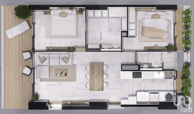 Venta de departamento de lujo de 2 recamaras en Puerto Cancún.