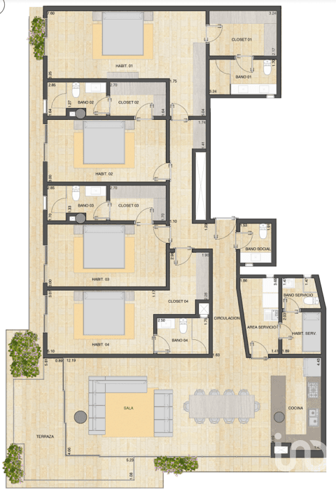 Departamento a la venta en zona exclusiva Puerto Cancún con 4 recamaras. Oportunidad de inversión