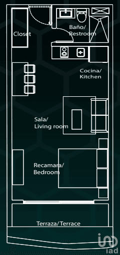 Preventa Estudio amueblado de 48 m2 en Av. Cobá, Tulum