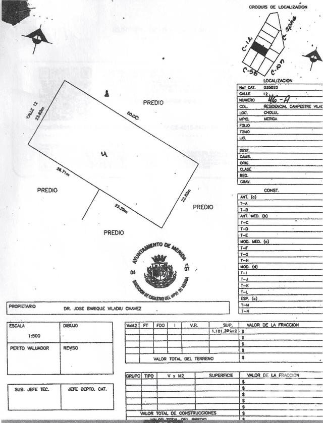 VENTA TERRENO AL NORTE DE MERIDA RESIDENCIAL CAMPESTRE VILADIU